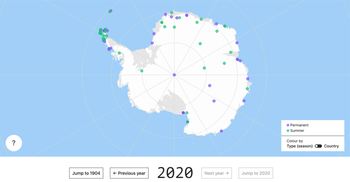 Antarctic stations map